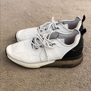 Adidas ZX 2K Boost shoe in the Cloud White / Core Black colorway - Size 10.5